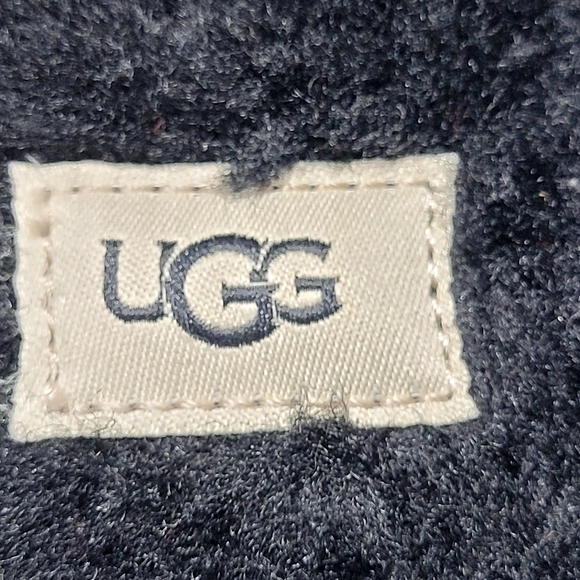 UGG Women's Black Fuzzy Slippers - Picture 8 of 10